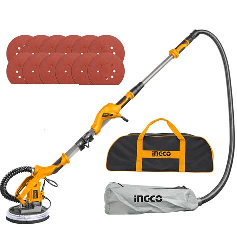 INGCO Drywall Sander, 1050W, 215mm Grinding Pad Diameter, Integrated ...