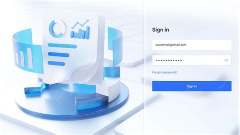 Premium PSD | Papers with data analytics login webpage