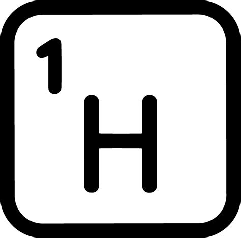 Hydrogen chemical element symbol H with atomic number one icon. 74272636 Vector Art at Vecteezy