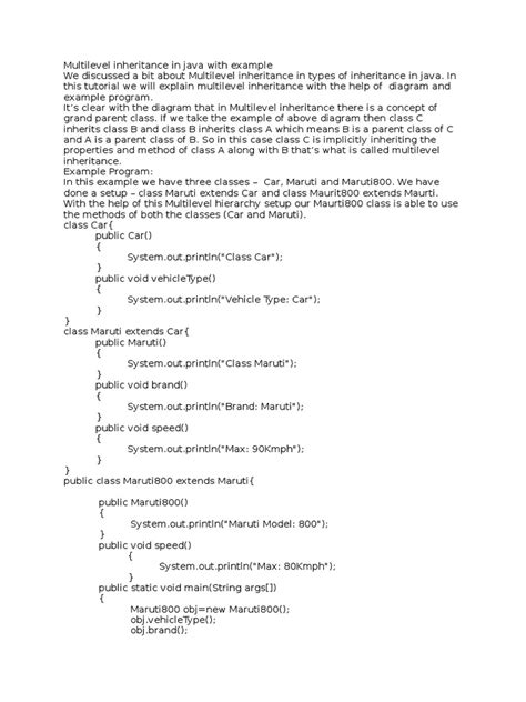 Image result for Java Multi-Level Inheritance Real-Time Example