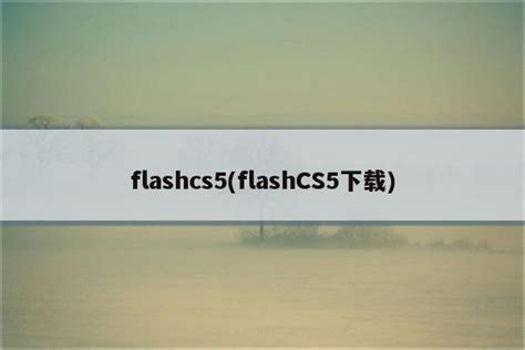 flashcs5(flashCS5下载) - 得战网