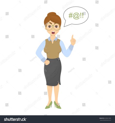 Angry Teacher Animation 3d Illustration. An Angry And Old Teacher