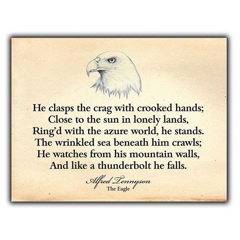 Size: 8x12 inches SIGN METAL WALL PLAQUE ALFRED TENNYSON THE EAGLE Poem ...
