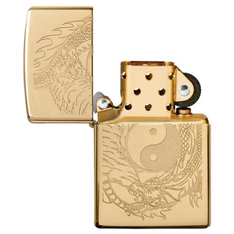 Zippo Tiger And Dragon Design Classic High Polish Brass Windproof ...