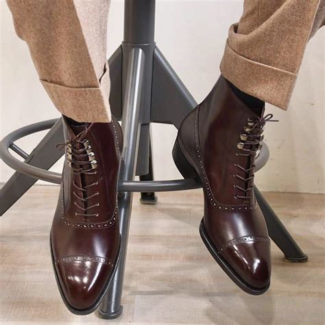 Brown Leather Barletta Lace Up Brogue Oxford Boots - AW24 – Costoso ...