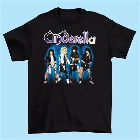 Cinderella Rock Band Member T shirt Black Cotton - Walmart.com