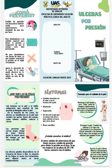 triptico sobre ulceras por presión en 2025 | Higiene de columna, Auxiliar de enfermeria ...