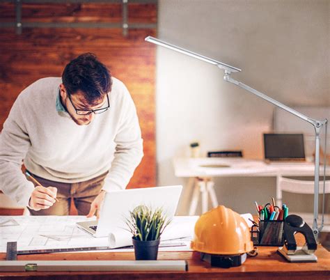 PHIVE LED Architect Desk Lamp, Clamp on Drafting Table Lamp, Eye-Caring ...