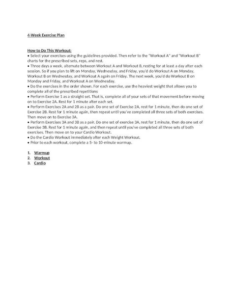 Four Weeks Exercise Plan 的图像结果