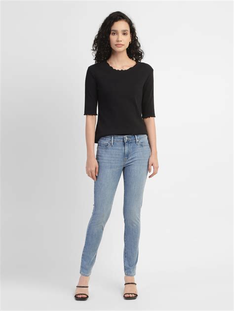Women's 711 Blue Skinny Fit Mid Rise Jeans – Levis India Store