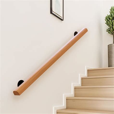 2/3/4/5ft Wooden Railing Handrail for Stairs and Steps Indoor and ...
