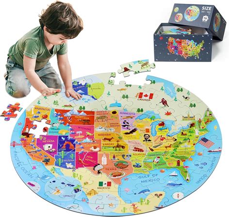 Amazon.com: DIGOBAY United States Puzzle 70 Pieces USA Map Floor Jigsaw ...
