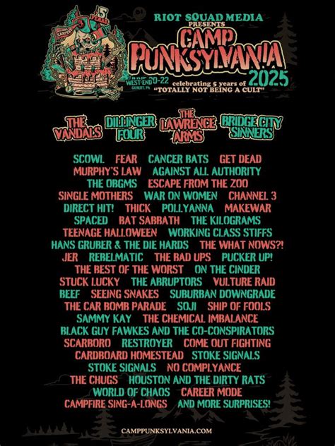 Camp Punksylvania: The Vandals Bridge City Sinners & Cancer Bats - 3 ...
