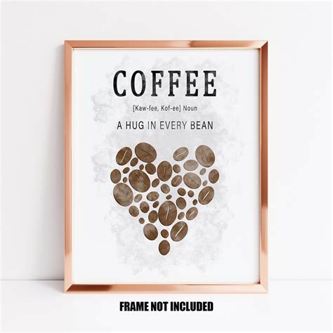 Coffee Definition Print, Coffee Picture for Kitchen, Coffee Fan Gift ...