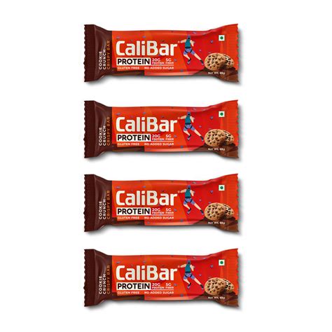 CaliBar 20g Protein Bar - Cookie Crunch Bar (Pack of 4) No Added Sugar ...
