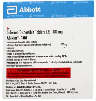 Abixim 100 Mg Tablet Dt 10: Uses, Side Effects, Price & Substitutes