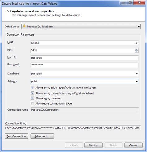 Image result for Excel Connection to PostgreSQL