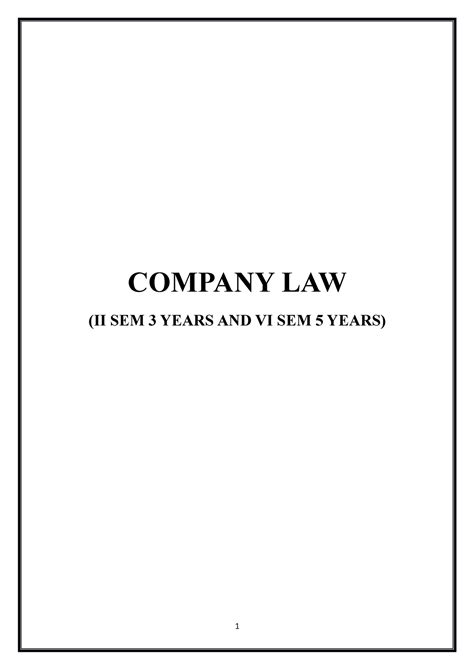 Company Law Complete Notes - COMPANY LAW (II SEM 3 YEARS AND VI SEM 5 ...