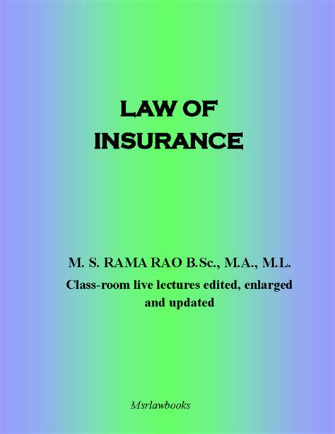 LAW OF Insurance 2012 notes for Indian subcontinent - LAW OF INSURANCE ...