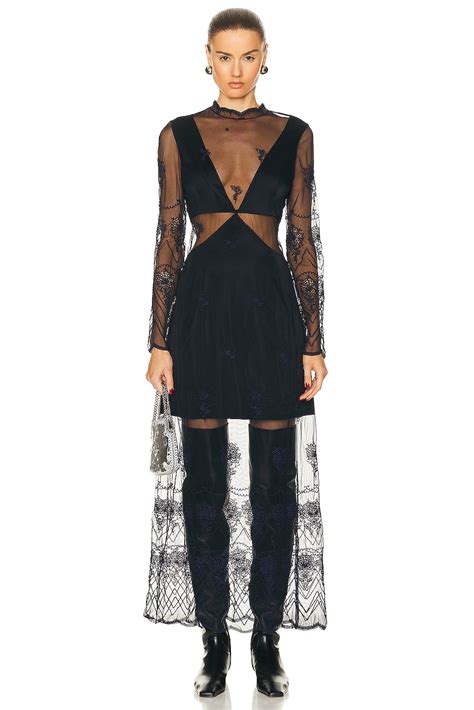 RABANNE Embroidery Maxi Dress in Midnight | FWRD