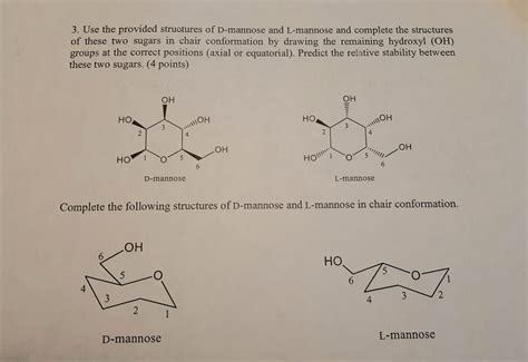 Solved 3. Use the provided structures of D-mannose and | Chegg.com