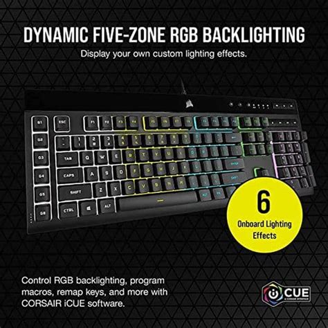 Buy CORSAIR K55 Pro Full Size Membrane Wired Gaming Keyboard Black ...