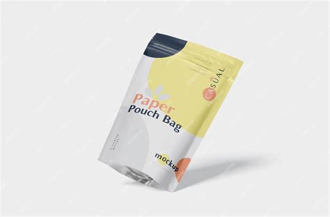 Premium PSD | Rectangular Food Pouch Packaging Bag Mock Up