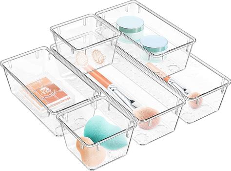 Amazon.com: WOWBOX 6 Pack Clear Drawer Organizer Set, Acrylic Drawer ...