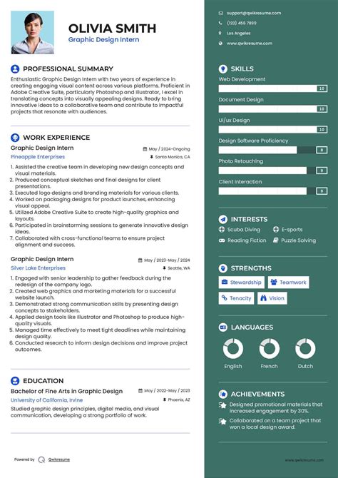 10+ Graphic Design Intern Resume Samples & Templates for 2025