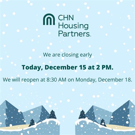 CHN Housing Partners on LinkedIn: The CHN offices are closing early ...