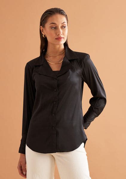 Formal Black Women's Satin Shirt – The Ambition Collective