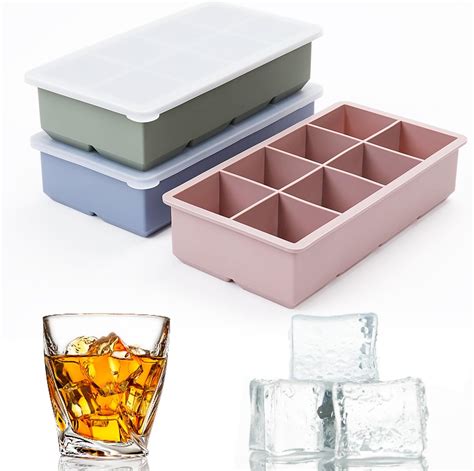 Amazon.com: Vremi Stackable Large Ice Cube Trays — Pack of 2 Silicone ...