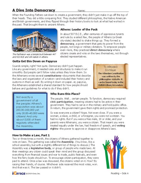 - A Dive Into Democracy Student Docs 1 - © 2019 iCivics, Inc. When the ...