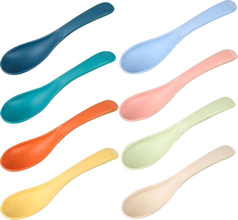 Amazon.com: HMDZMR 8 Pcs Wheat Straw Spoon set, Unbreakable Soup Spoons ...