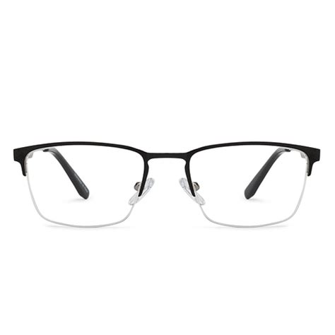 Buy Black Gunmetal Half Rim Rectangle Vincent Chase SLEEK STEEL VP057 ...