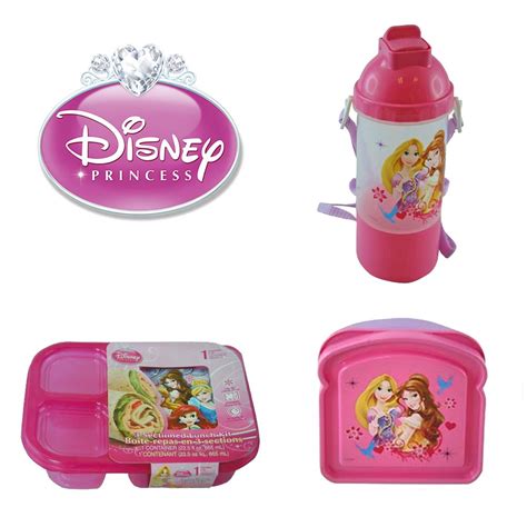 Buy Disney Princess Kids 3 Piece Reusable Lunch Container Kit - Rock N ...