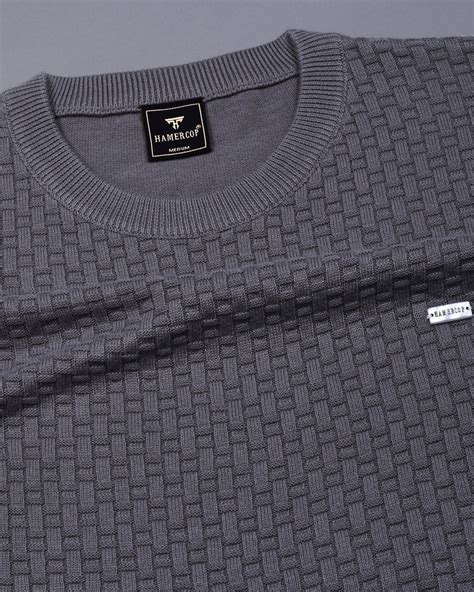 Infinite Ash Gray Knitted Cotton T-Shirt – Hamercop
