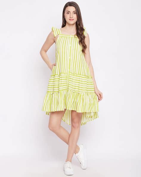 Buy WINERED Striped A-line Dress | AJIO