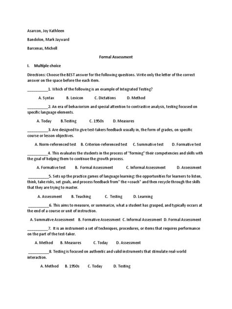 Formal Assessment Examples 的图像结果
