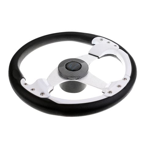 340mm Aluminum Alloy 3 Spoke 3/4 inch Boat Steering Wheel Marine Yacht ...