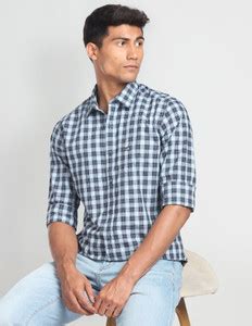 Arrow Sport Men Checkered Casual Blue Shirt - Buy Arrow Sport Men ...