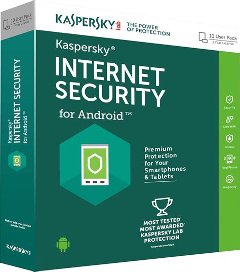 Kaspersky Internet Security for Android - 10 Device, 1 Year (Activation ...