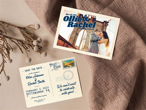 Vintage Postcard Travel Theme Printable Save the Date Card | Vintage ...