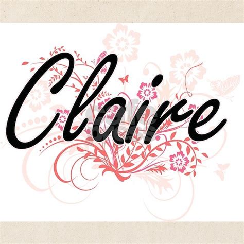 Claire Artistic Name Design with Flowers Tote Bag by Tshirts-Plus ...
