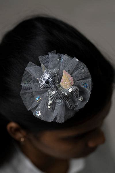 Grey Sequined Unicorn Hair Clip | Magical Hair Accessories | The Nesavu ...