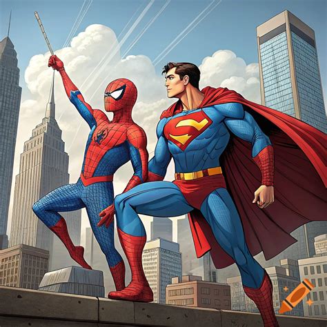 Spider-Man and Superman mashup concept art or illustration on Craiyon