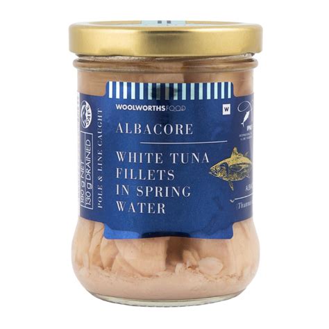 Albacore White Tuna Fillets in Spring Water 180 g | Woolworths.co.za