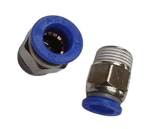 3/8" X 10 MM OD Pneumatic Push Type Male Connector Push in Joint ...