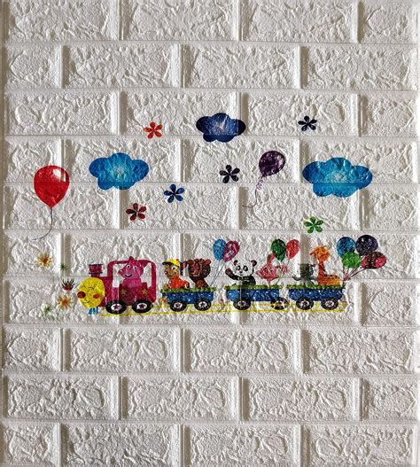 P E Foam Nursery Print Kids Room Wall Stickers (Train) 70X77CM(Pack of ...