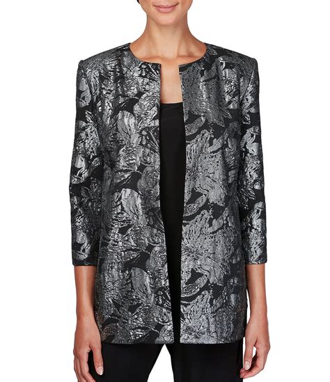 Alex Evenings Elongated Metallic Jacquard Twinset | Dillard's | Fall ...